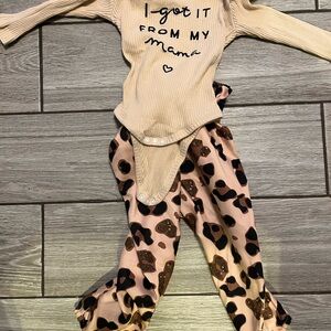 SHEIN Tan and Brown Kids Matching Set